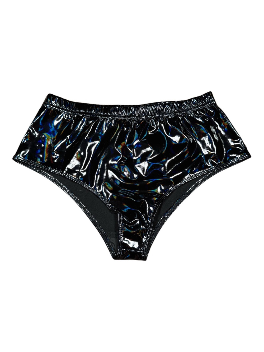 Black Shiny High-Waist Rave Bottoms